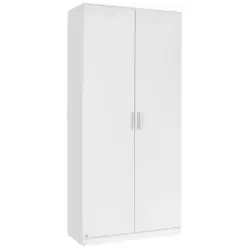 Drehtürenschrank in Weiß, Weiß Hochglanz