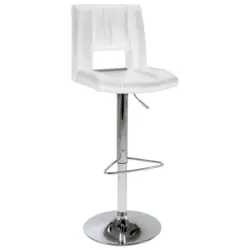 Barhocker in Metall, Textil Weiß