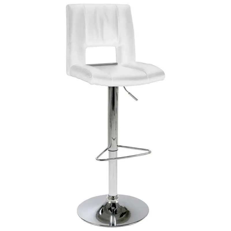 Barhocker in Metall, Textil Weiß