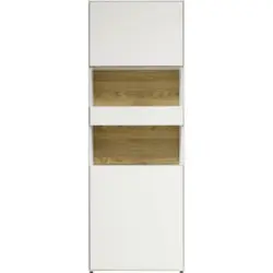 Vitrine in Weiß, Eichefarben