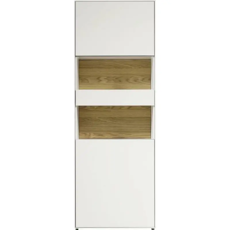 Vitrine in Weiß, Eichefarben