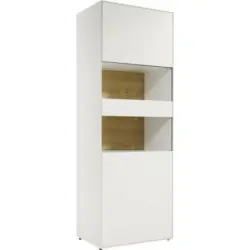 Vitrine in Weiß, Eichefarben