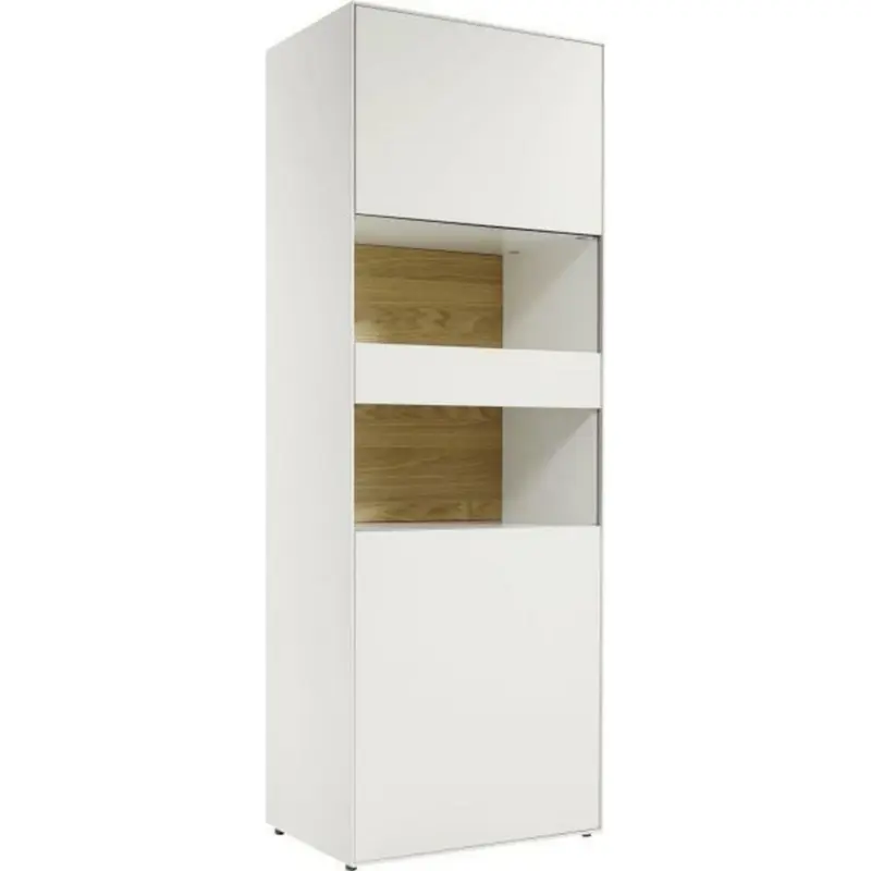 Vitrine in Weiß, Eichefarben