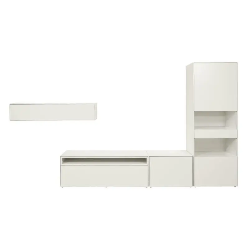 Wohnwand 340/181/45 cm in Weiß