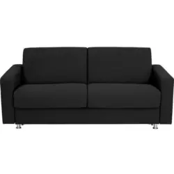 Schlafsofa in Flachgewebe Schwarz