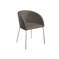 Stuhl in Edelstahl Lederlook