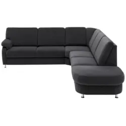 Ecksofa in Flachgewebe Anthrazit
