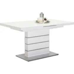 Esstisch in Metall, Glas, Holzwerkstoff 140-175/85/76 cm