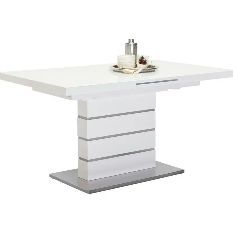 Esstisch in Metall, Glas, Holzwerkstoff 140-175/85/76 cm