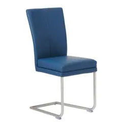 Schwingstuhl in Edelstahl Echtleder pigmentiert