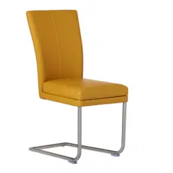 Schwingstuhl in Edelstahl Echtleder pigmentiert