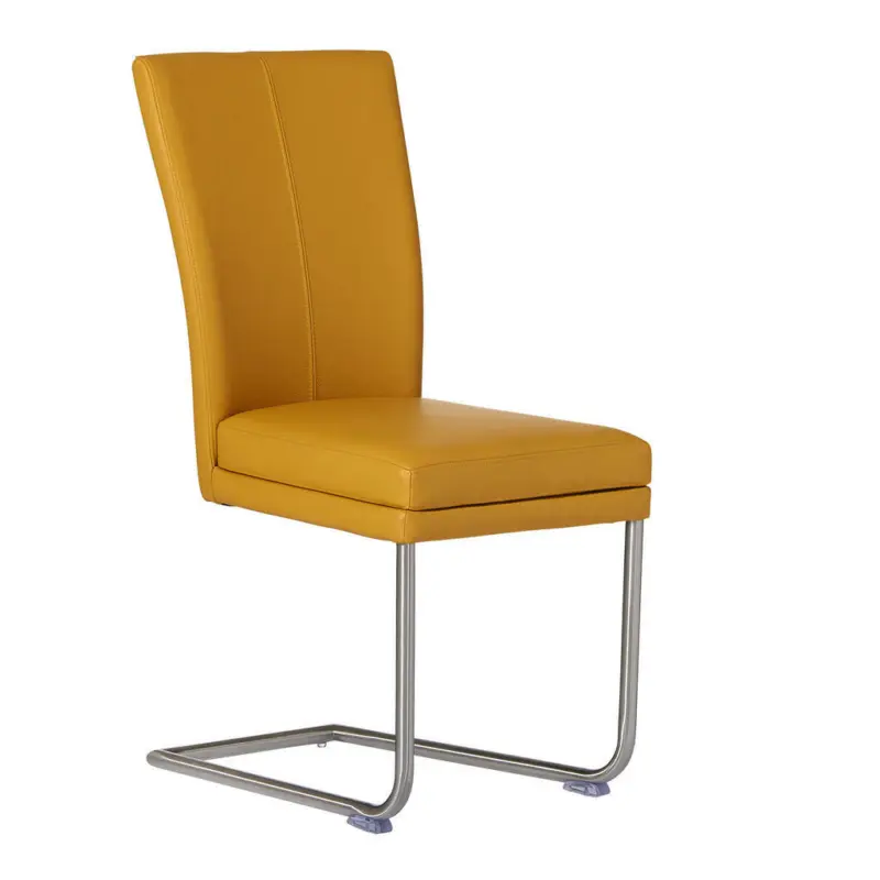 Schwingstuhl in Edelstahl Echtleder pigmentiert