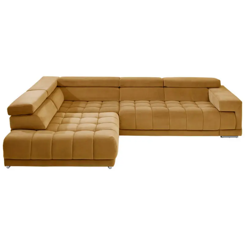 Ecksofa in Velours Gelb