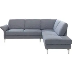 Ecksofa in Webstoff Hellgrau