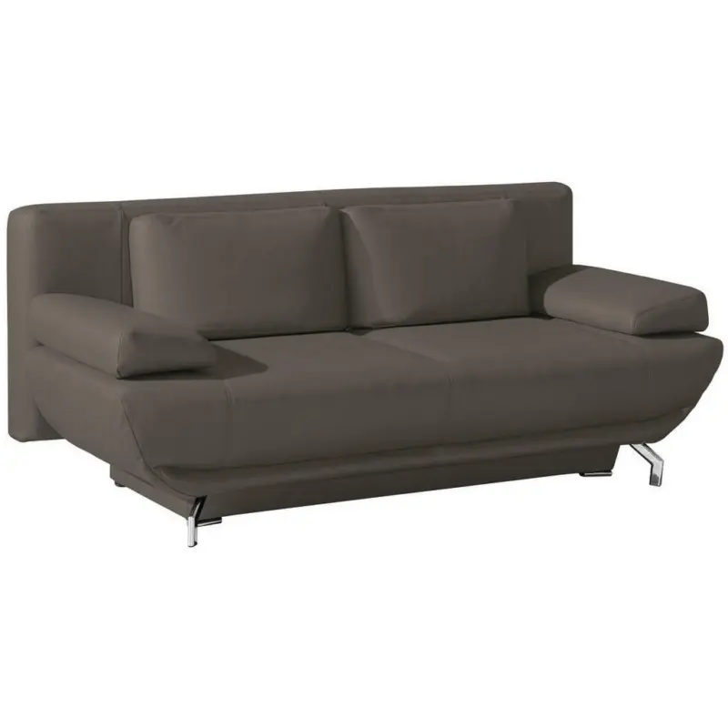 Schlafsofa in Echtleder Grau