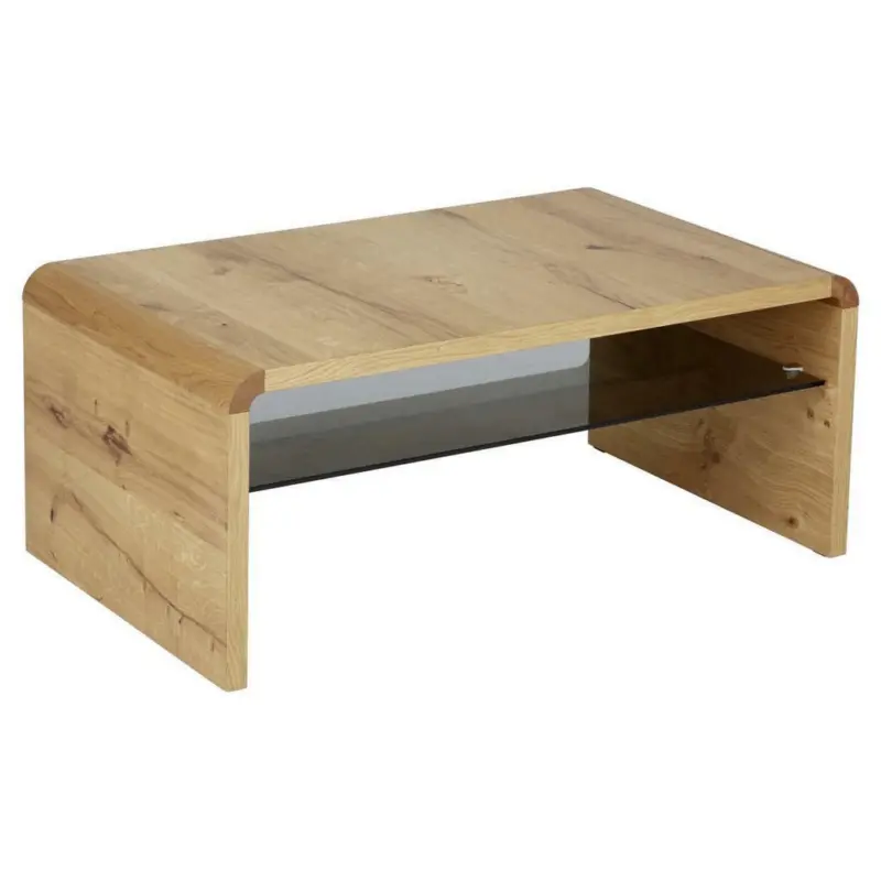 Couchtisch in Holz, Glas 109/65/46 cm