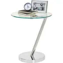 Beistelltisch in Metall, Glas 45/45/52 cm