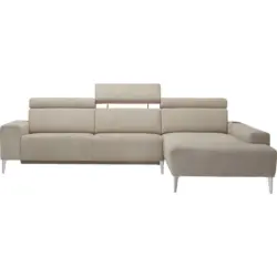 Ecksofa in Chenille Naturfarben