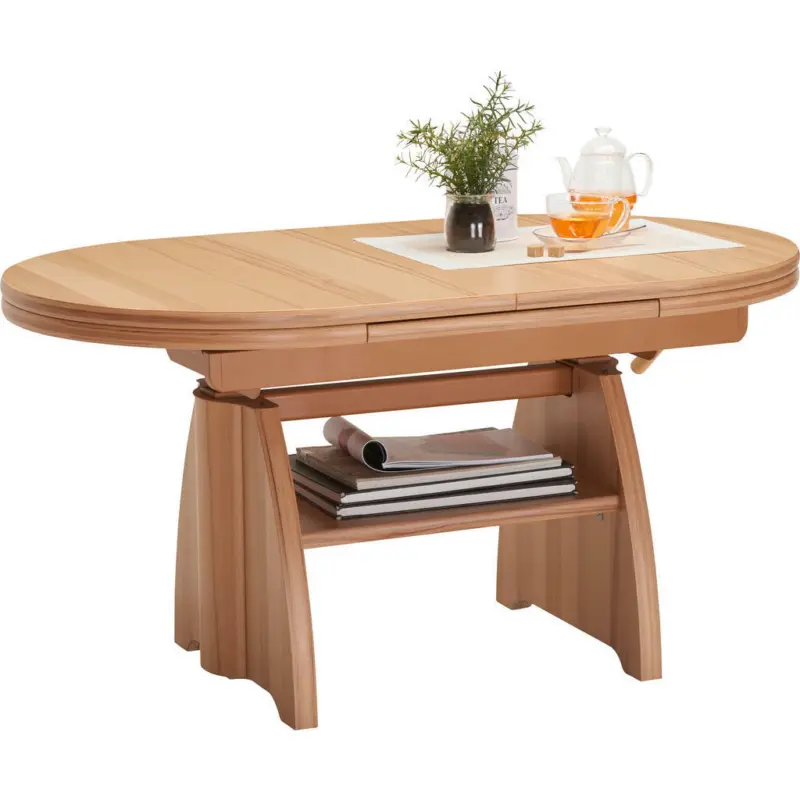 Couchtisch in Metall, Holzwerkstoff 125-165,5/71/56-75 cm