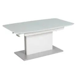 Couchtisch in Metall, Glas, Holzwerkstoff 120-160/70/55-74 cm