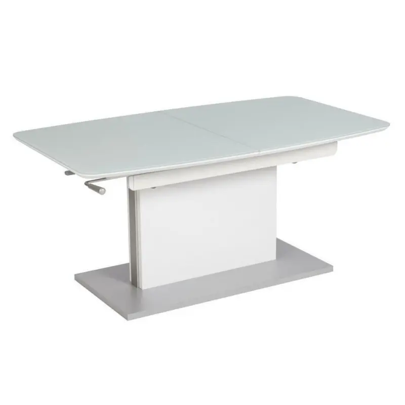 Couchtisch in Metall, Glas, Holzwerkstoff 120-160/70/55-74 cm