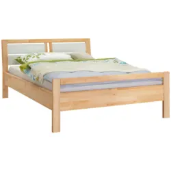 Bett 140/200 cm in Weiß, Erlefarben