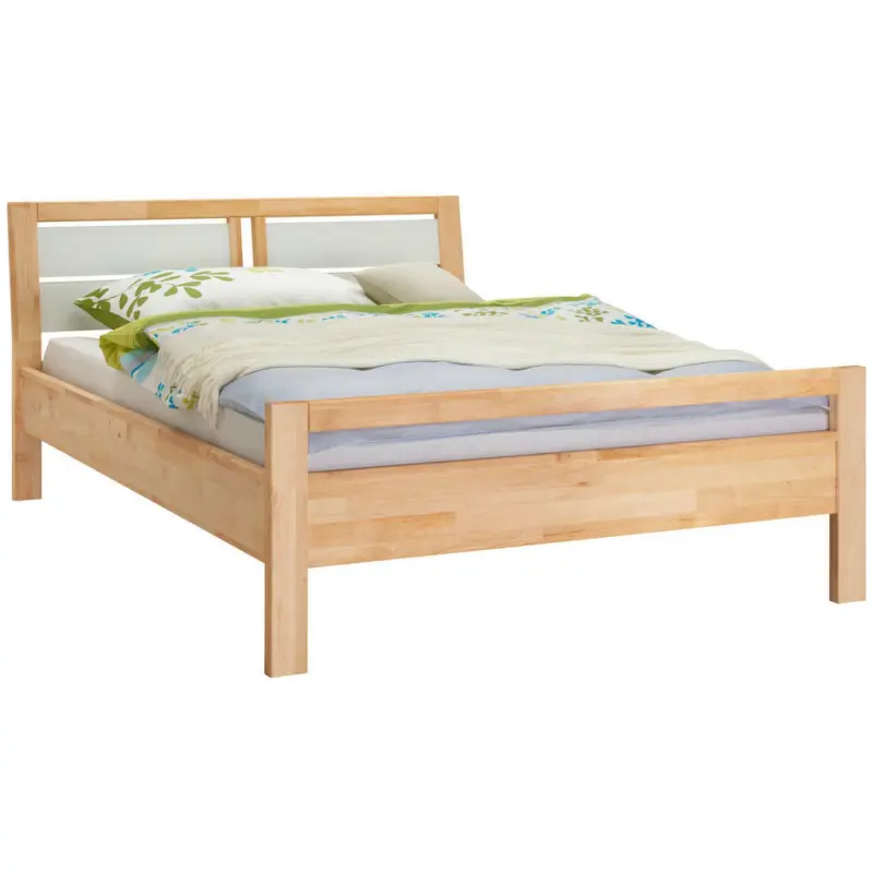 Bett 140/200 cm in Weiß, Erlefarben