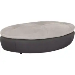 Hocker in Textil Grau, Schwarz
