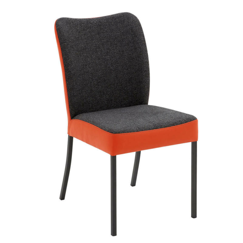 Stuhl in Stahl Webstoff Echtleder pigmentiert