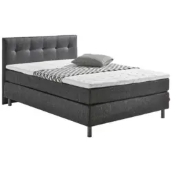 Boxspringbett 140/200 cm in Grau, Schwarz