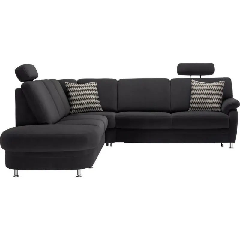 Ecksofa in Flachgewebe Anthrazit