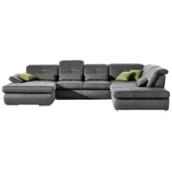 Wohnlandschaft in Mikrofaser Grau