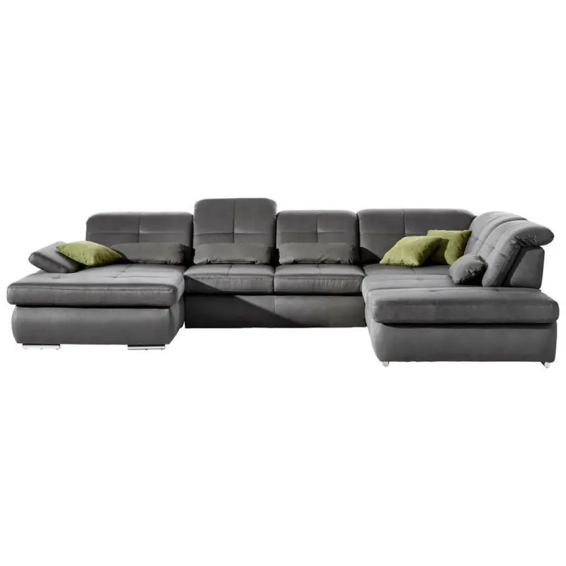 Wohnlandschaft in Mikrofaser Grau