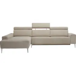 Ecksofa in Chenille Naturfarben