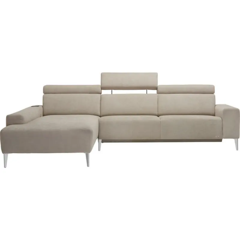 Ecksofa in Chenille Naturfarben