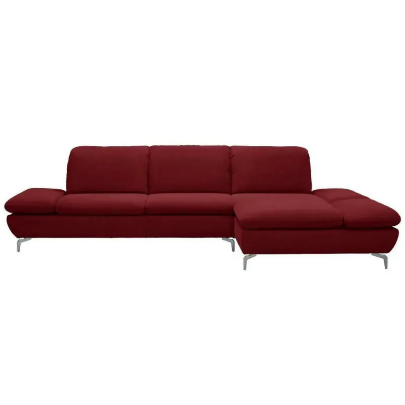 Ecksofa in Echtleder Rot