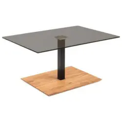 Couchtisch in Holz, Metall, Glas 90/60/47 cm