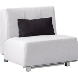 Schlafsessel in Flachgewebe Weiß, Hellgrau