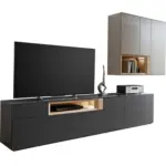 XXXLutz Lauterach - Ihr Möbelhaus bei Bregenz Wohnwand 300/198/47 cm in Anthrazit, Grau, Eichefarben