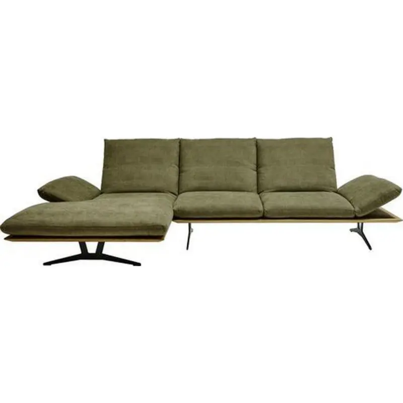 Ecksofa in Flachgewebe Grün, Schwarz