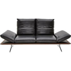 Zweisitzer-Sofa in Echtleder Schwarz