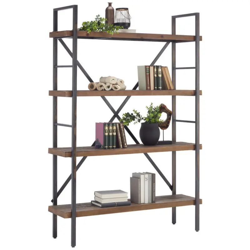 Regal 120/172/35 cm Naturfarben, Schwarz