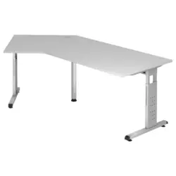 Eckschreibtisch 200/120/65-85 cm in Grau