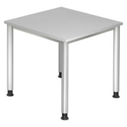 Schreibtisch 80/80/68-76 cm in Grau, Silberfarben