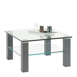 Couchtisch in Metall, Glas 75/75/43 cm