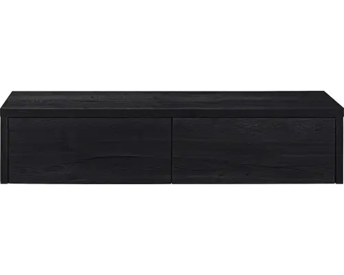 Waschbeckenunterschrank Sanox Bloxx 35x160x45 cm mit Waschtischplatte black oak