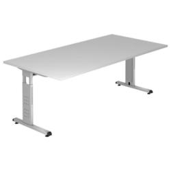 Schreibtisch 200/100/65-85 cm in Grau