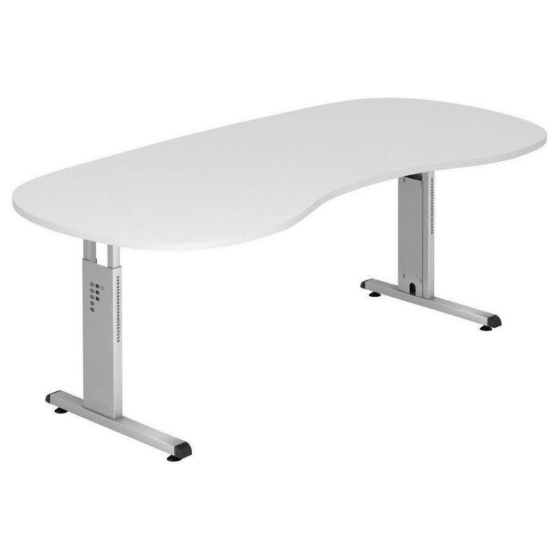 Schreibtisch 200/100/65-85 cm in Weiß