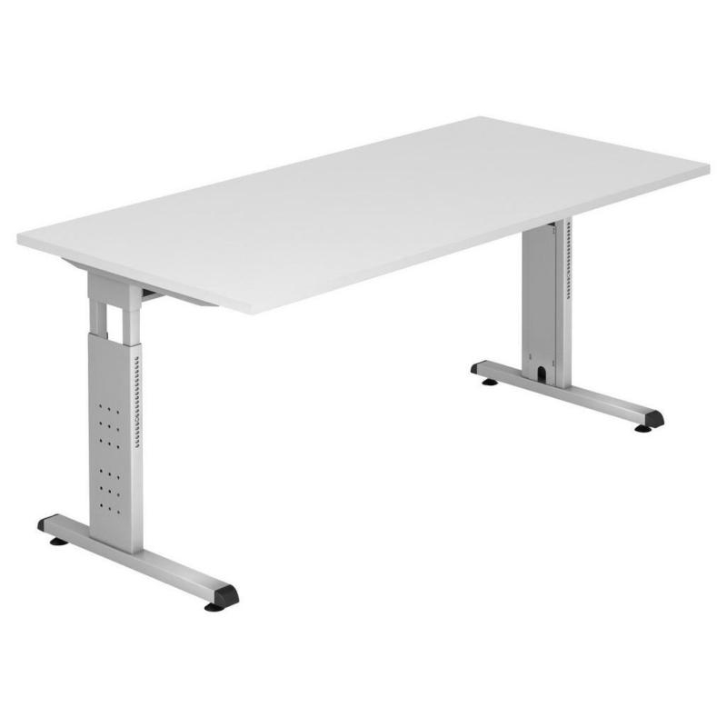 Schreibtisch 160/80/65-85 cm in Weiß