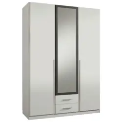 Drehtürenschrank in Graphitfarben, Weiß